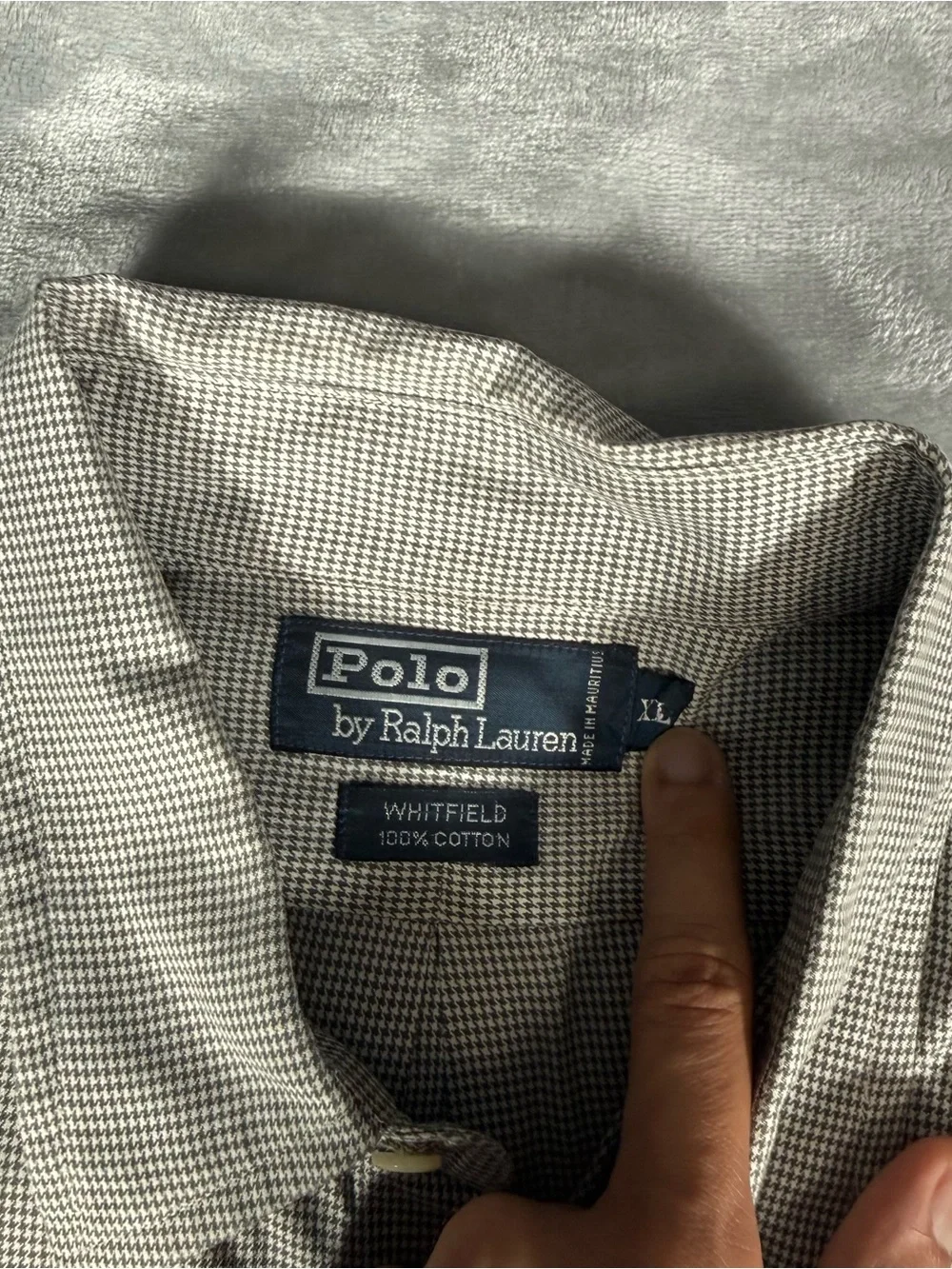 Polo Ralph Lauren Whitfield Houndstooth Shirt Mens XL (Fits 2XL) Loose Fit